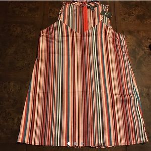 Striped choker mini dress